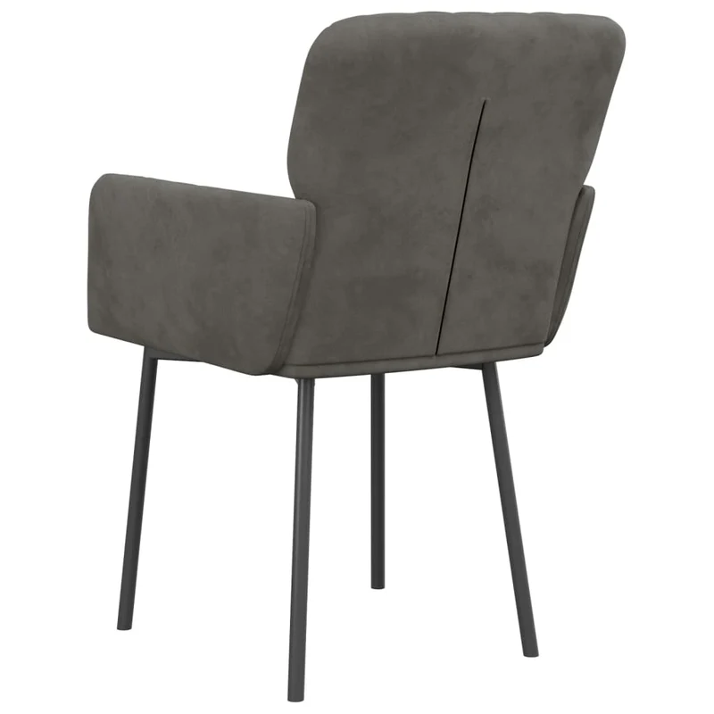 Set de 2 chaises de salle à manger en tissu velours gris foncé DEC025527