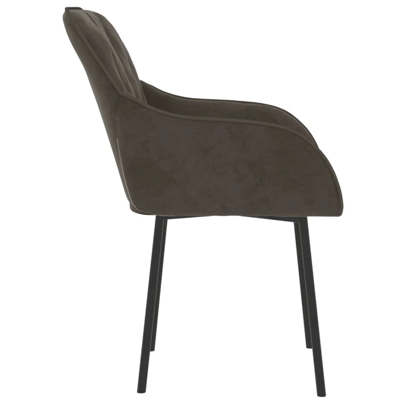 Set de 2 chaises de salle à manger en tissu velours gris et métal DEC025528