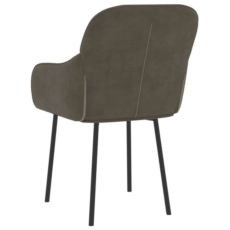 Set de 2 chaises de salle à manger en tissu velours gris et métal DEC025528