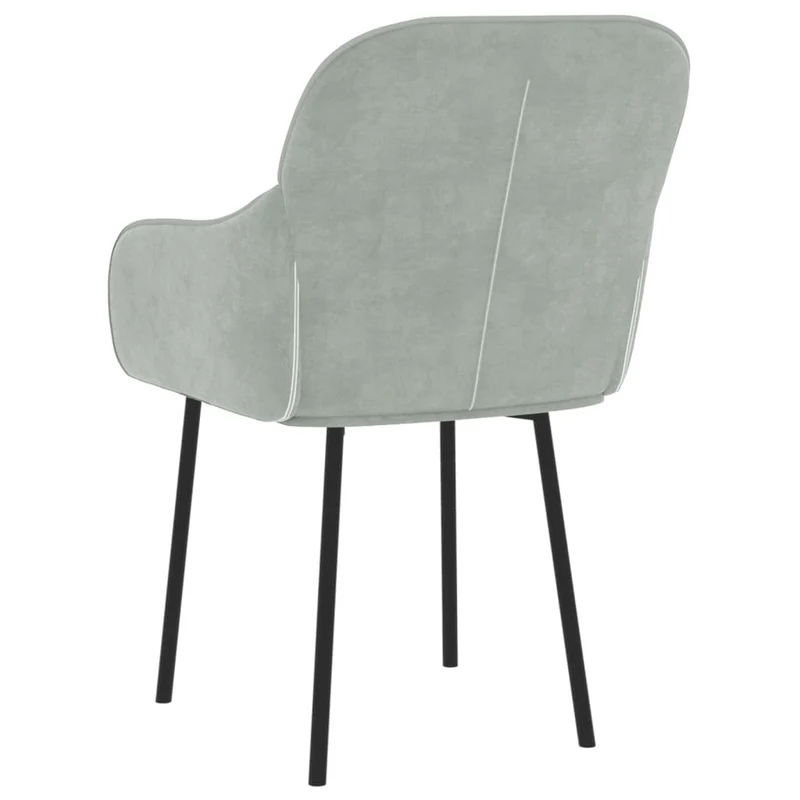 Set de 2 chaises de salle à manger en tissu velours gris clair et métal DEC025517