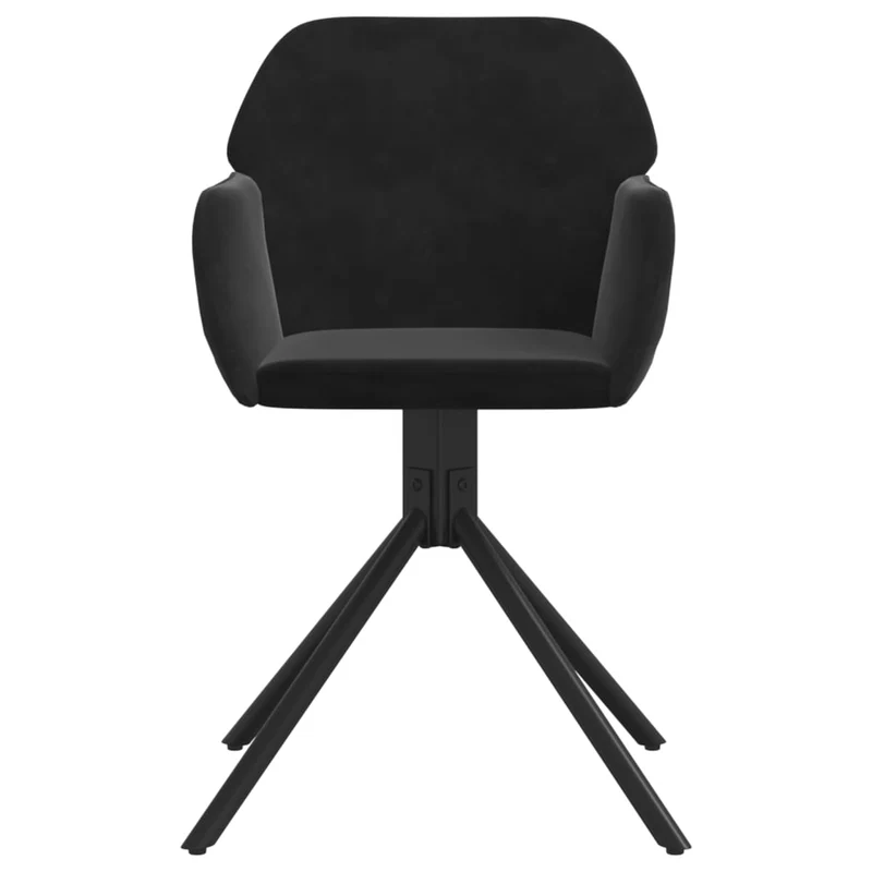 Lot de 2 chaises de salle à manger siège pivotant en velours noir et métal DEC025289