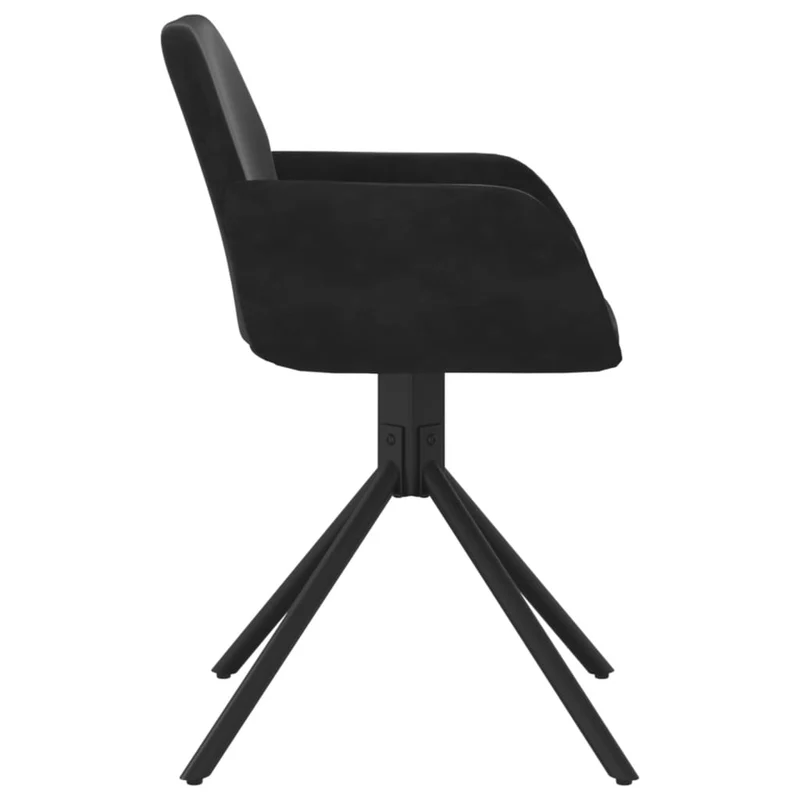 Lot de 2 chaises de salle à manger siège pivotant en velours noir et métal DEC025289