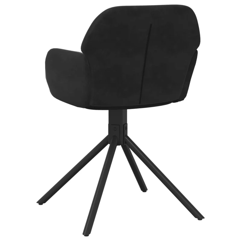 Lot de 2 chaises de salle à manger siège pivotant en velours noir et métal DEC025289