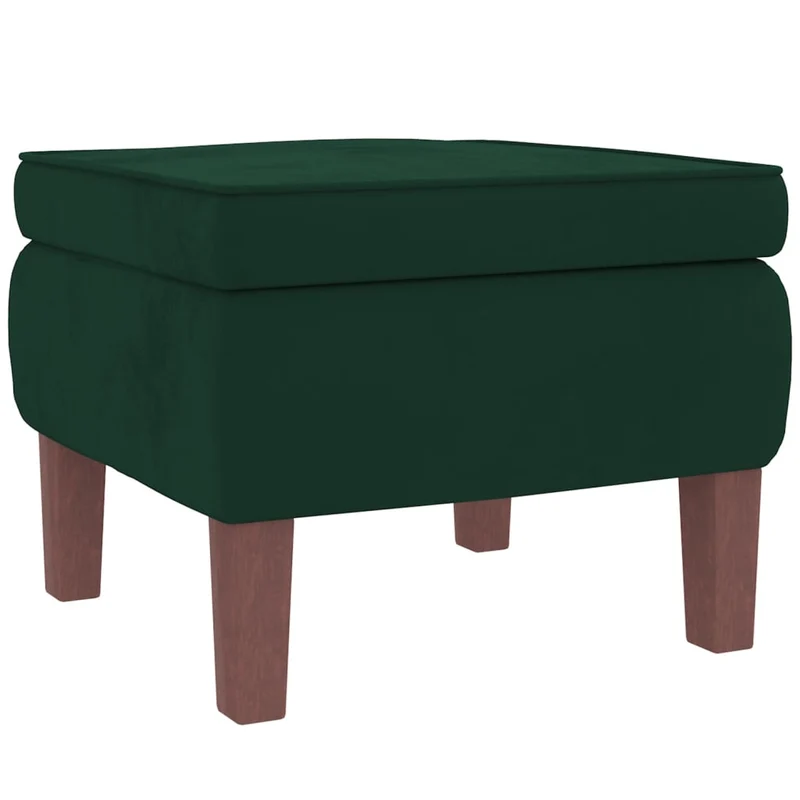 Fauteuil à bascule d'allaitement rembourré relax pour salon avec pieds en bois et repose-pieds tissu vert foncé DEC028770