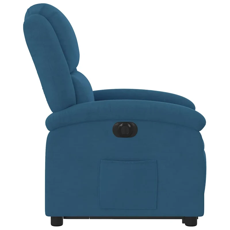 Fauteuil relax TV fonction de levage électrique très confortable en velours bleu DEC028241