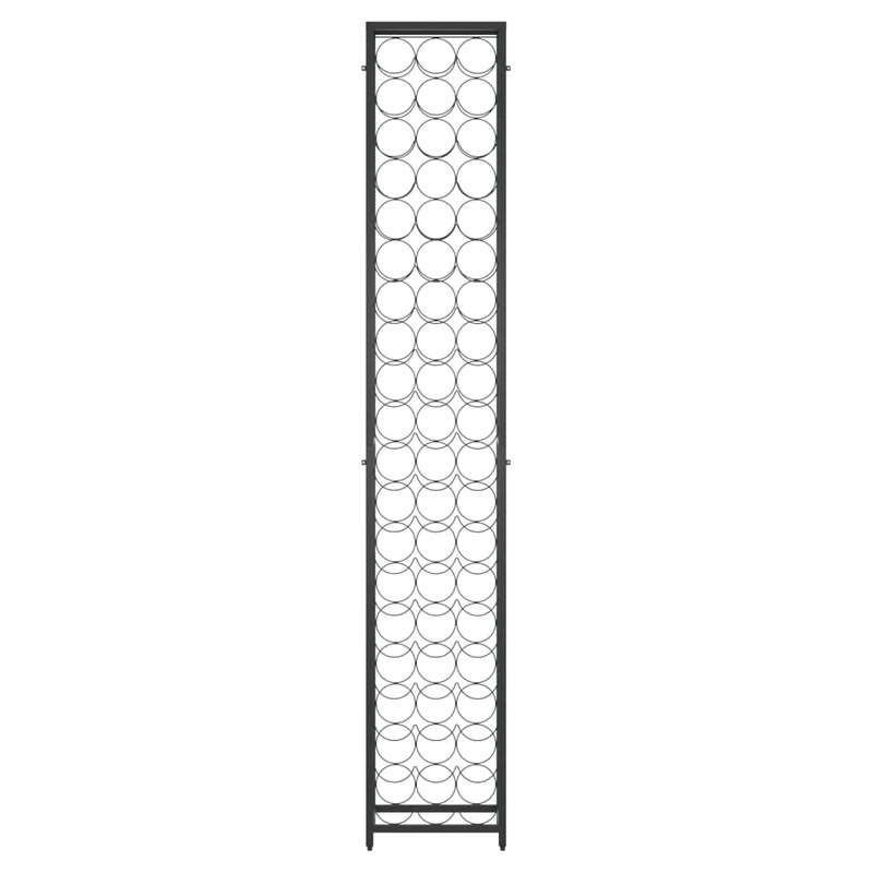 Casier range bouteilles étagère de rangement vin de 57 bouteilles 34 x 18 x 200cm fer forgé noir DEC024280