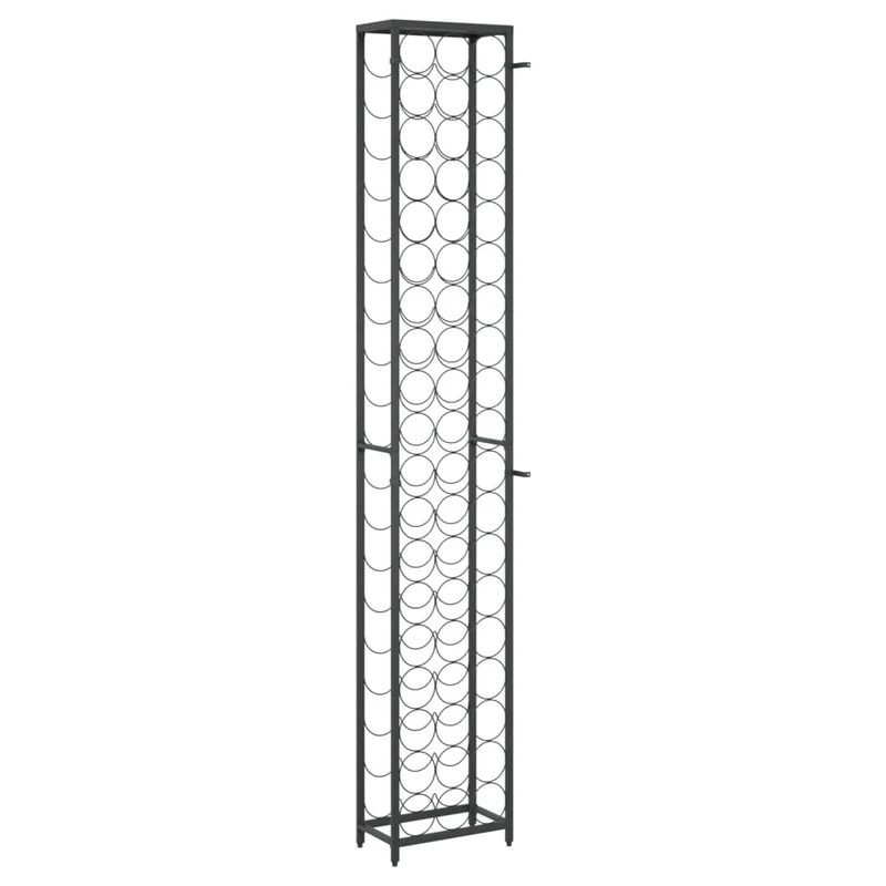 Casier range bouteilles étagère de rangement vin de 57 bouteilles 34 x 18 x 200cm fer forgé noir DEC024280