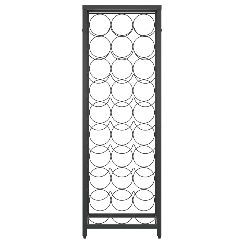 Casier range bouteilles étagère de rangement vin de 27 bouteilles 34 x 18 x 100cm fer forgé noir DEC024278