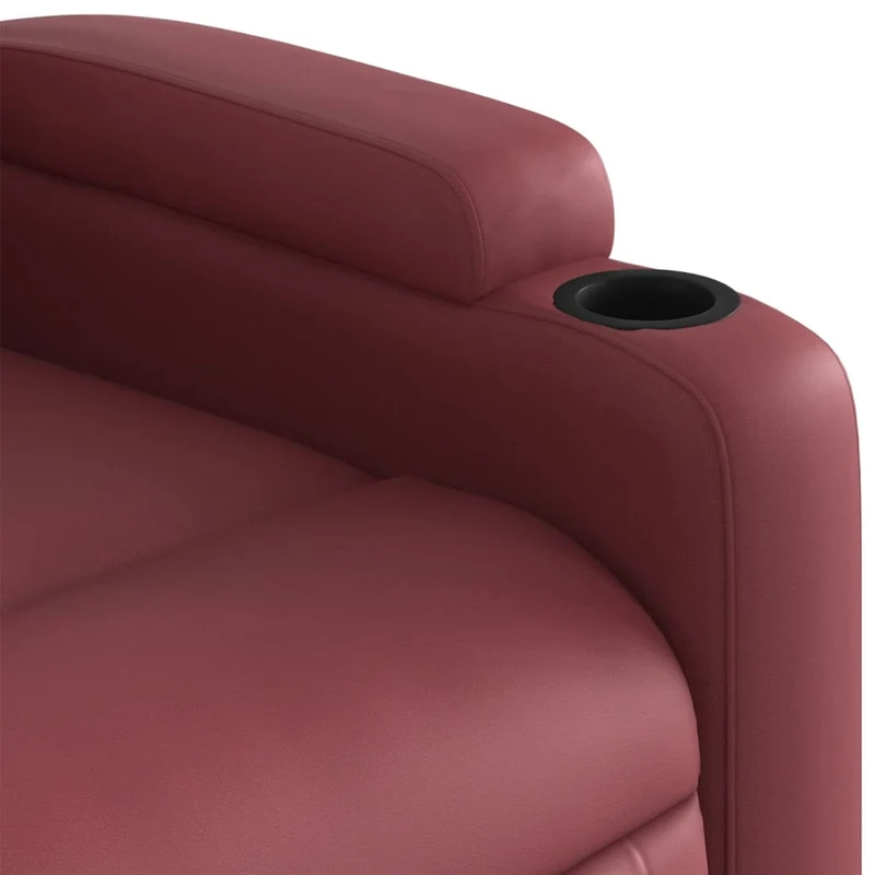 Fauteuil relax TV rembourrage confortable fonction d'inclinaison manuelle en PVC rouge bordeaux DEC028132