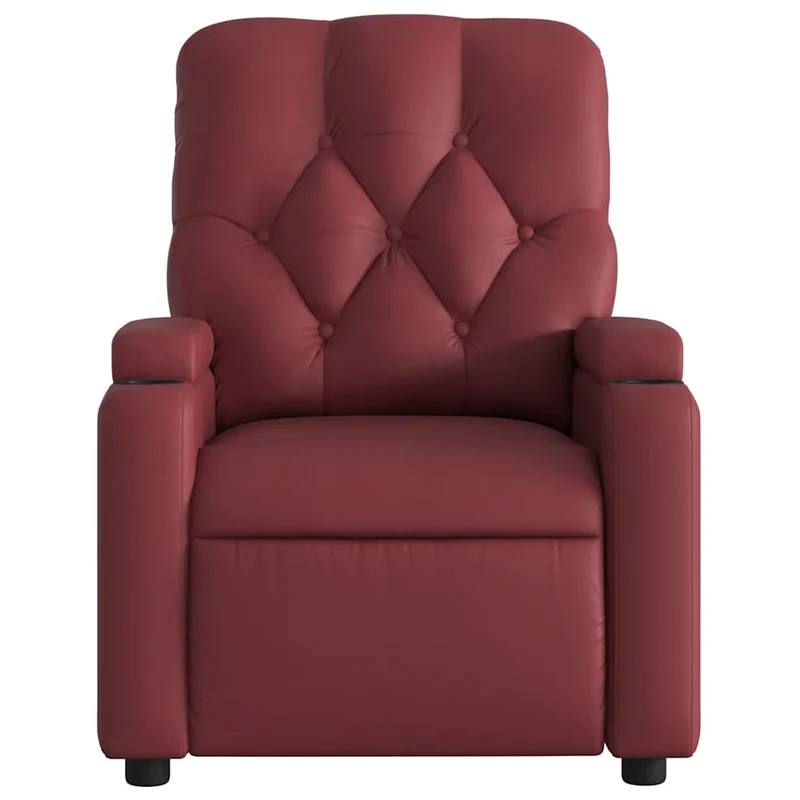 Fauteuil relax TV fonction d'inclinaison électrique très confortable en PVC rouge bordeaux DEC028519