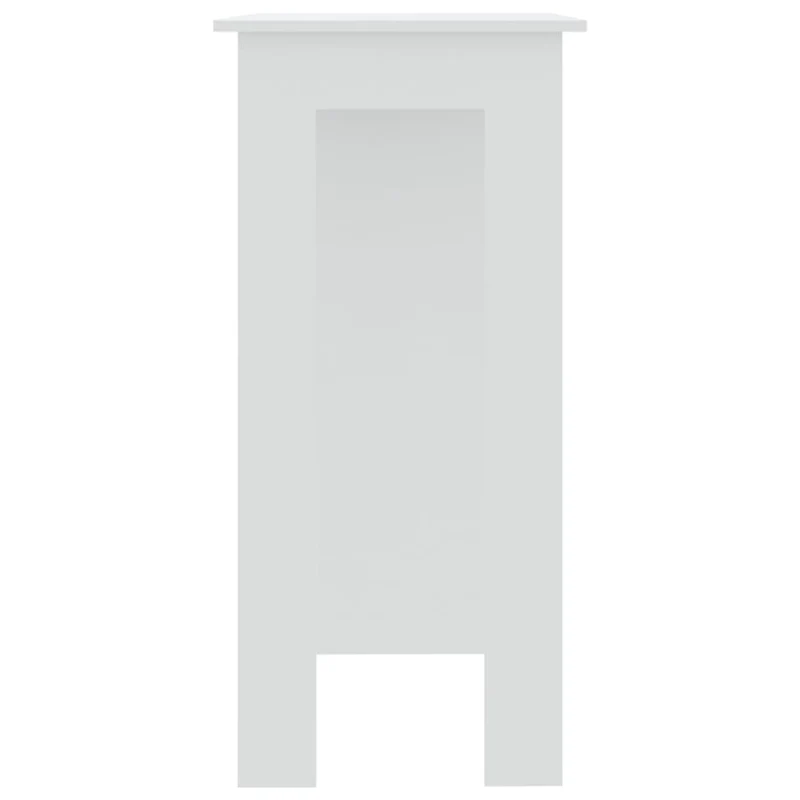 Table d’appoint multifonction table de bar avec étagère 102 x 50 x 103,5 cm bois d'ingénierie blanc DEC036448