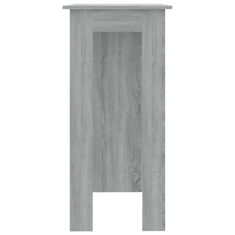 Table d’appoint multifonction table de bar avec étagère en bois d'ingénierie gris DEC036355