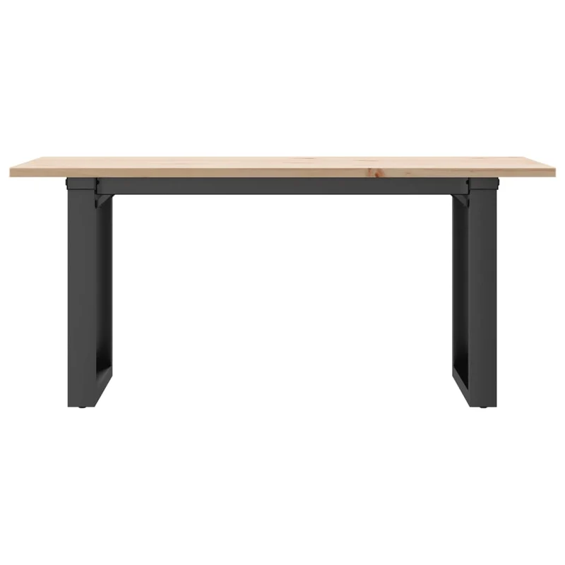 Table basse rectangulaire style industriel 90 x 40 x 45 cm bois de pin et acier DEC036251