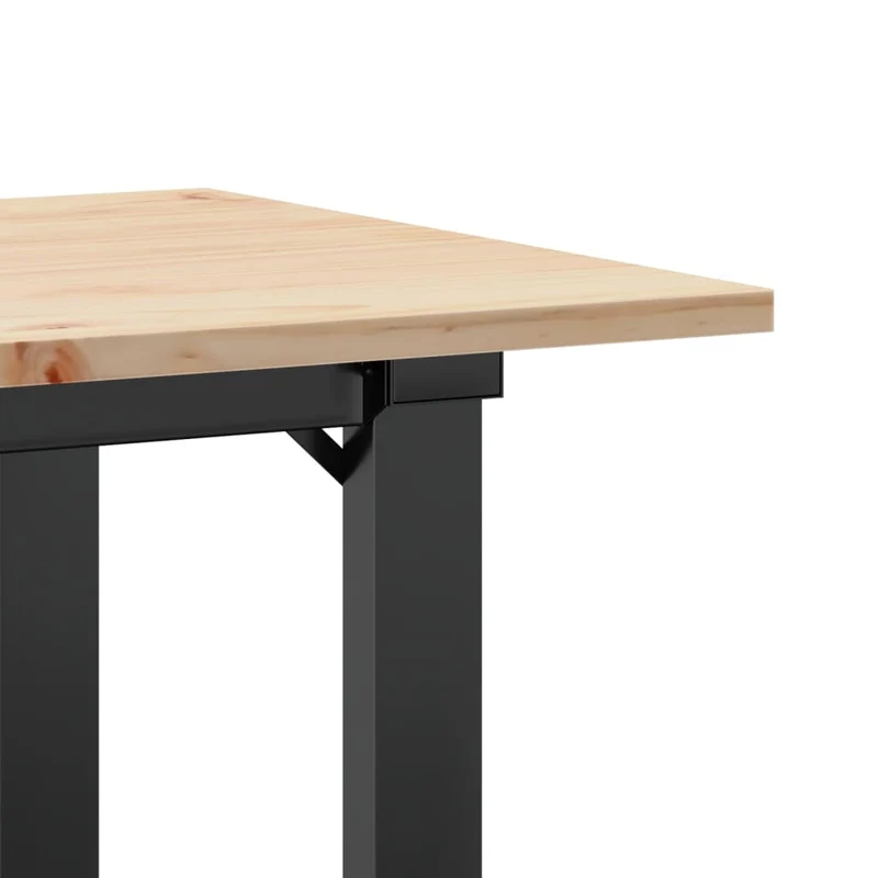 Table basse rectangulaire style industriel 90 x 40 x 45 cm bois de pin et acier DEC036251