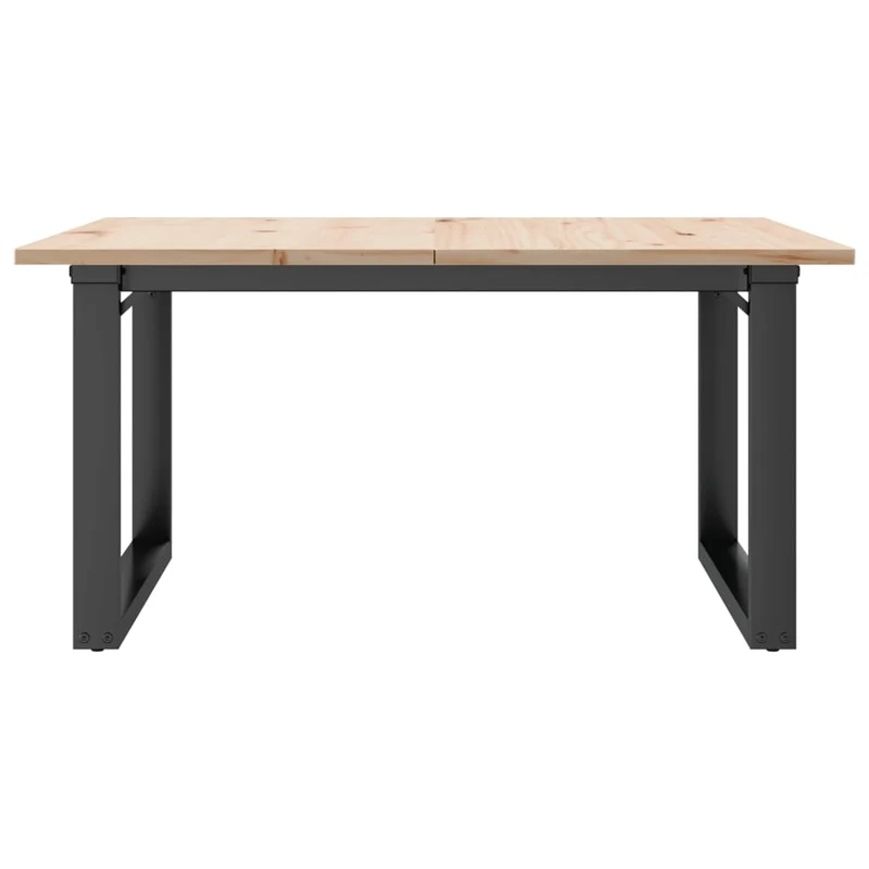 Table basse rectangulaire style industriel 80 x 80 x 45 cm bois de pin et acier DEC036249