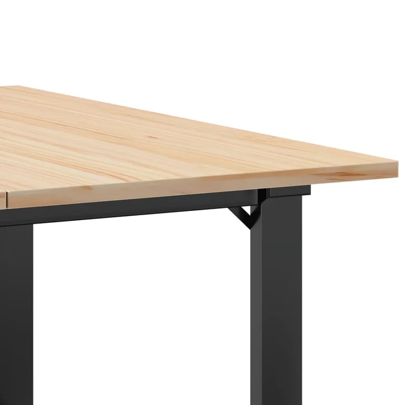 Table basse rectangulaire style industriel 80 x 80 x 45 cm bois de pin et acier DEC036249