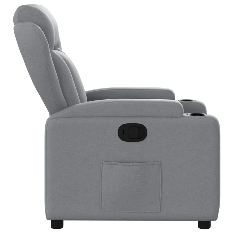 Fauteuil relax TV rembourrage confortable fonction d'inclinaison manuelle en tissu gris clair DEC027886