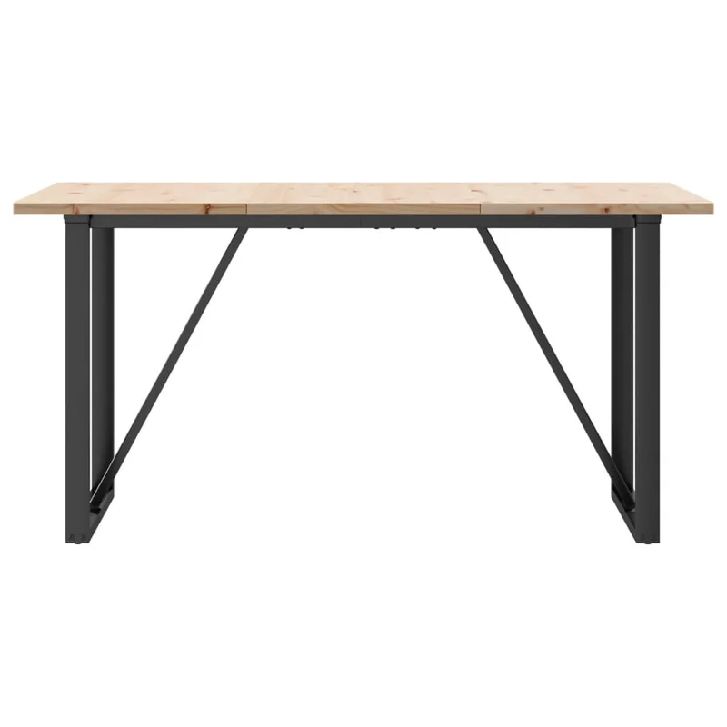 Table de salle à manger design industriel 140 x 80 x 75,5 cm bois de pin et acier DEC036783