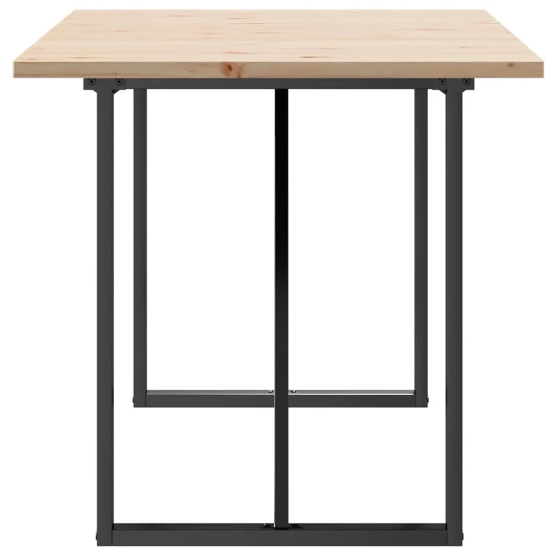 Table de salle à manger design industriel 140 x 80 x 75,5 cm bois de pin et acier DEC036783