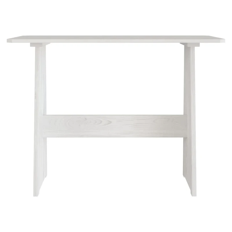 Table de salle à manger design moderne avec banc en bois de pin solide blanc DEC036755