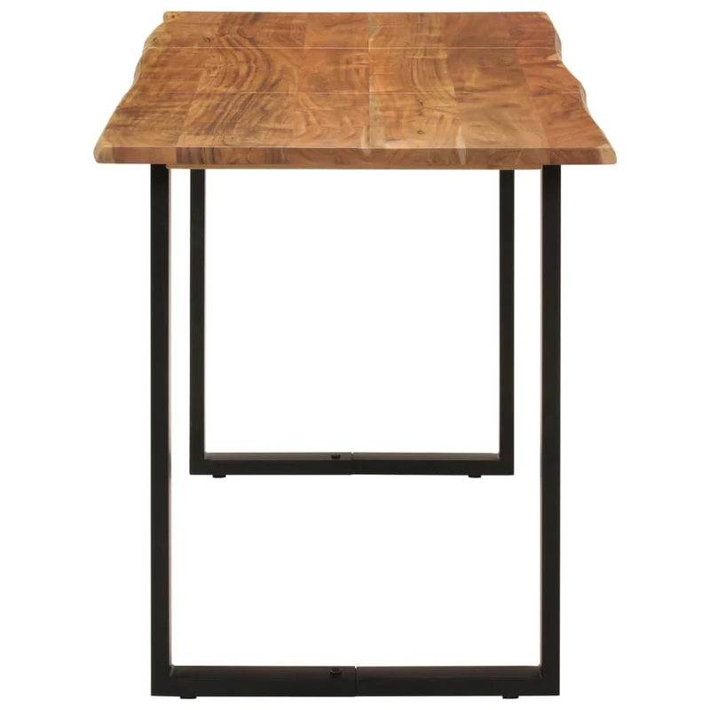 Table de salle à manger design industriel 140 x 70 x 76 cm bois d'acacia et acier DEC036603