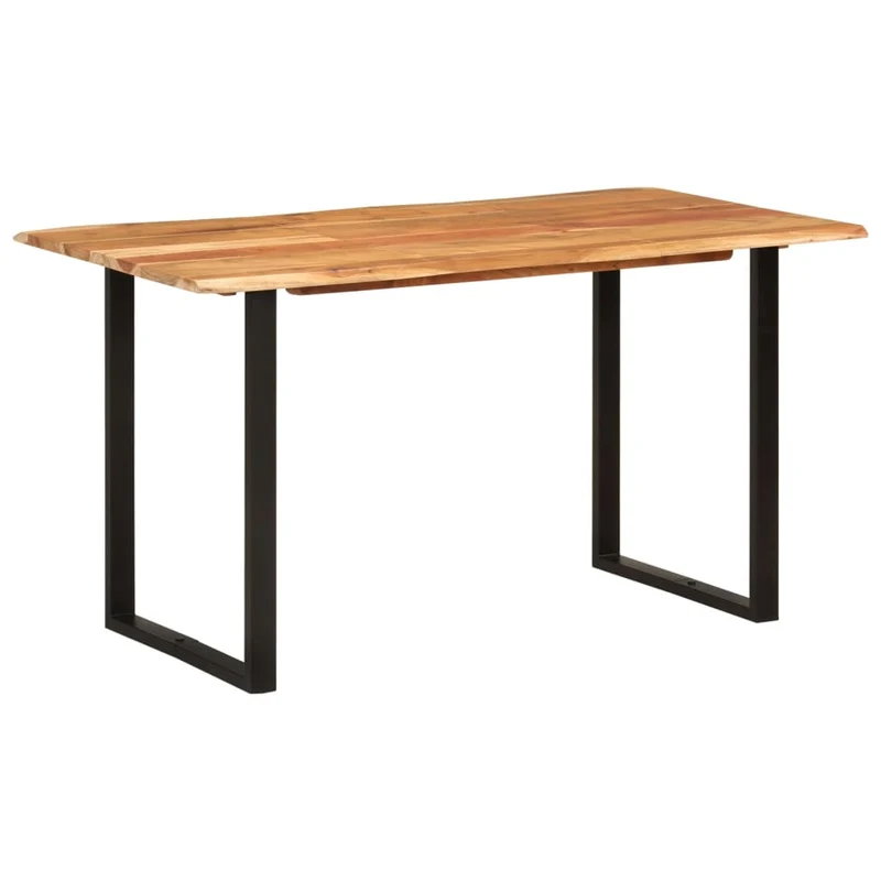 Table de salle à manger design industriel 140 x 70 x 76 cm bois d'acacia et acier DEC036603