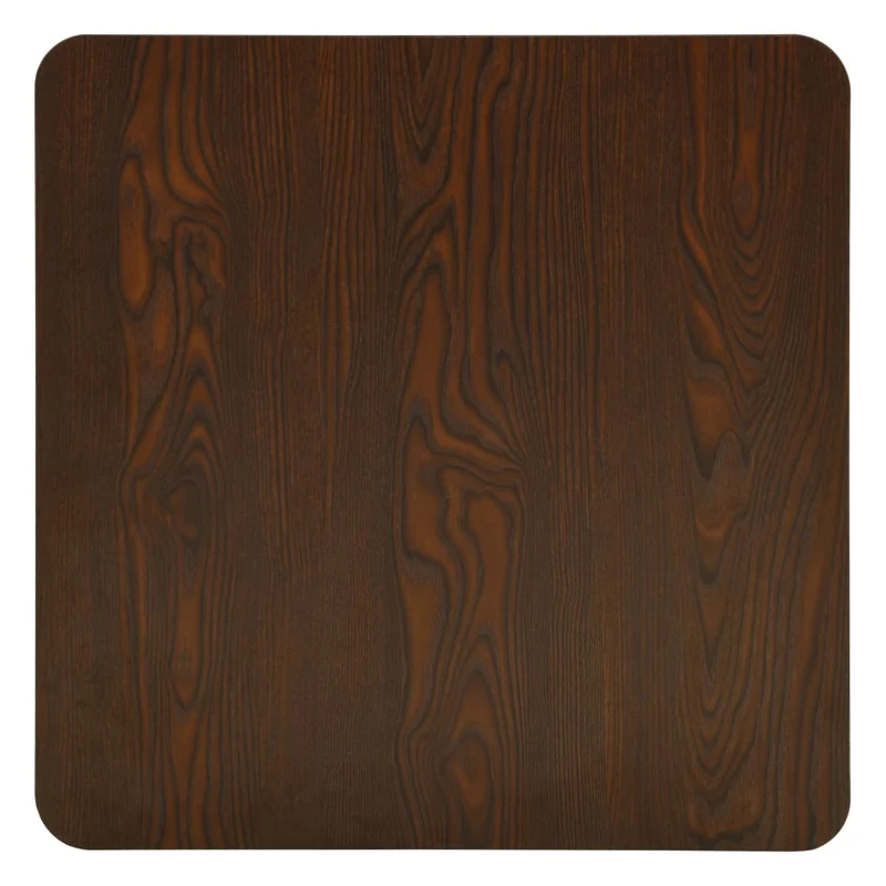 Table d'appoint auxiliaire table haute de bar 60 x 60 x 107 cm panneau de particules de mélamine marron et acier DEC036546