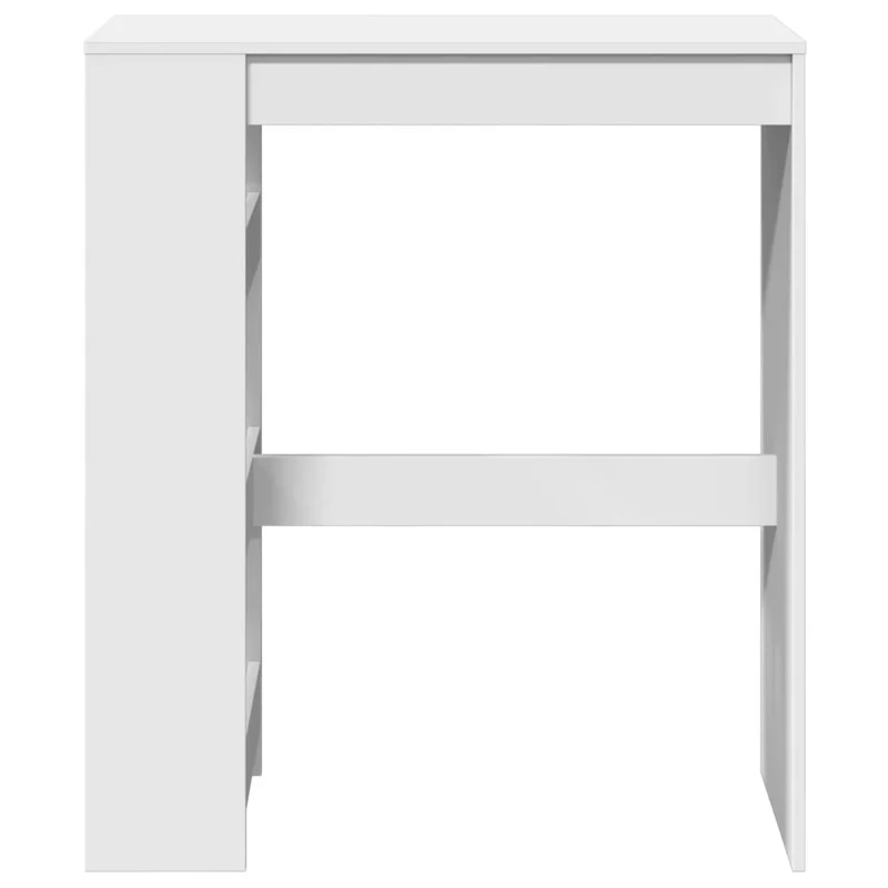 Table d’appoint multifonction table de bar avec étagères de rangement 90 x 40 x 103,5 cm bois d'ingénierie blanc DEC036454