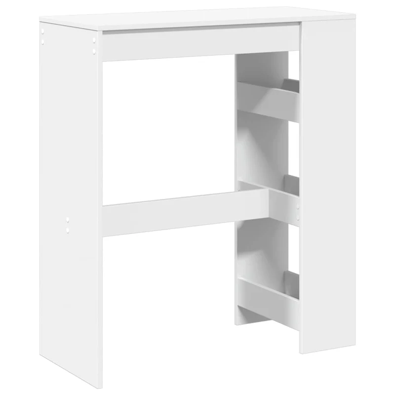 Table d’appoint multifonction table de bar avec étagères de rangement 90 x 40 x 103,5 cm bois d'ingénierie blanc DEC036454