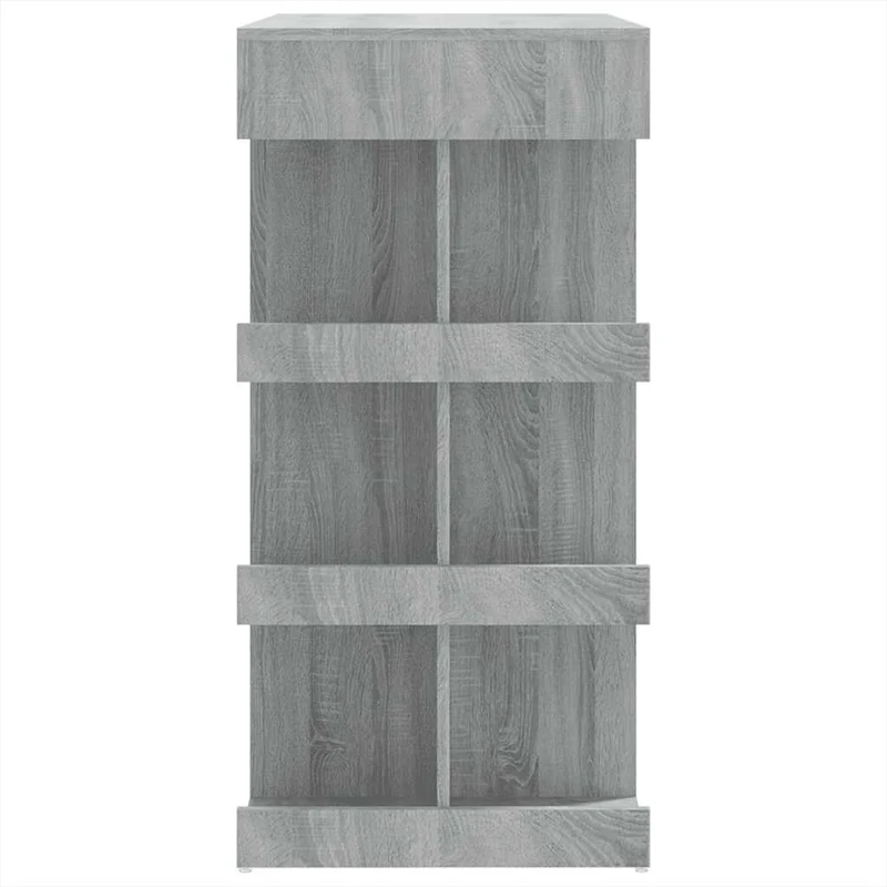 Table d’appoint multifonction table de bar avec étagère de rangement 100 x 50 x 101,5 cm bois d'ingénierie gris DEC036453