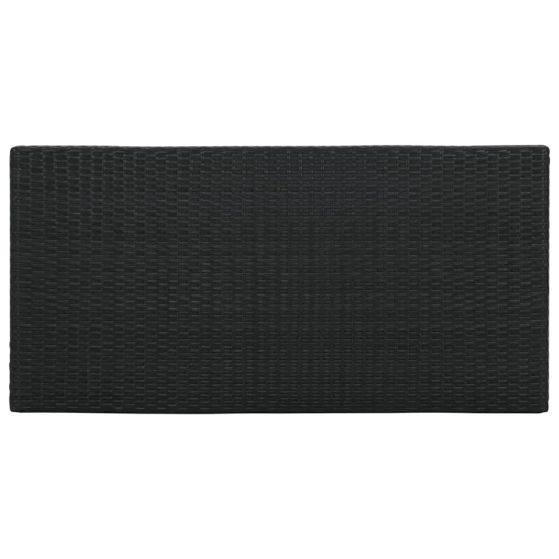 Table d’appoint multifonction table haute avec rangement 120 x 60 x 110 cm résine tressée noir et acier DEC036336