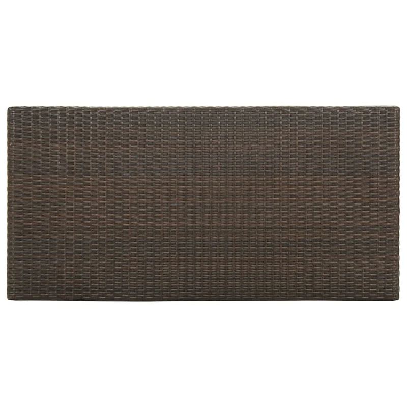 Table d’appoint multifonction table haute avec étagères de rangement 120 x 60 x 110 cm résine tressée marron et acier DEC036334