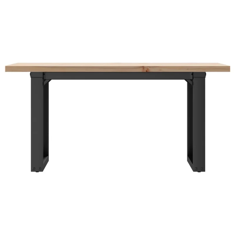 Table basse rectangulaire style industriel 90 x 40 x 45,5cm bois de pin et acier DEC036252