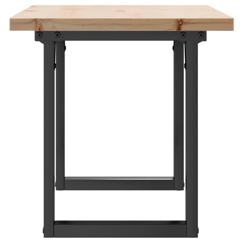 Table basse rectangulaire style industriel 90 x 40 x 45,5cm bois de pin et acier DEC036252