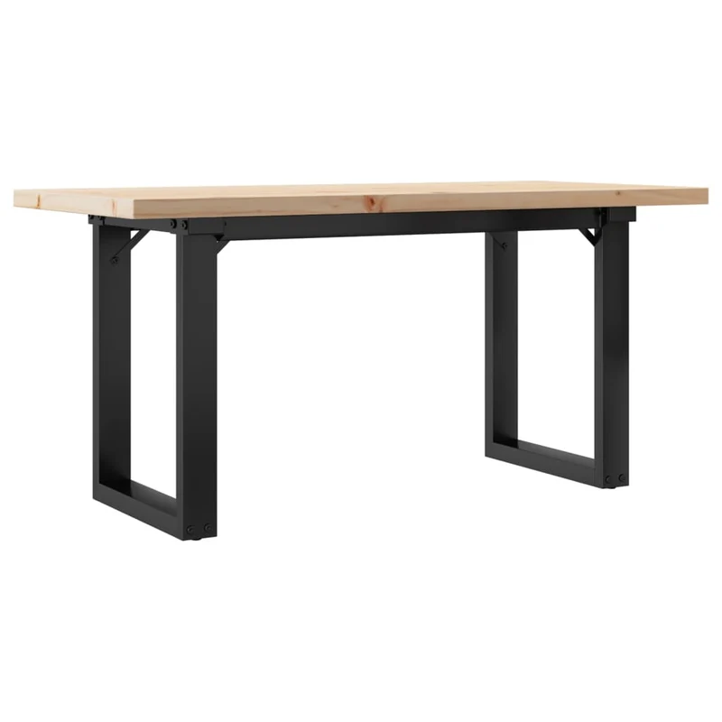 Table basse rectangulaire style industriel 90 x 40 x 45,5cm bois de pin et acier DEC036252