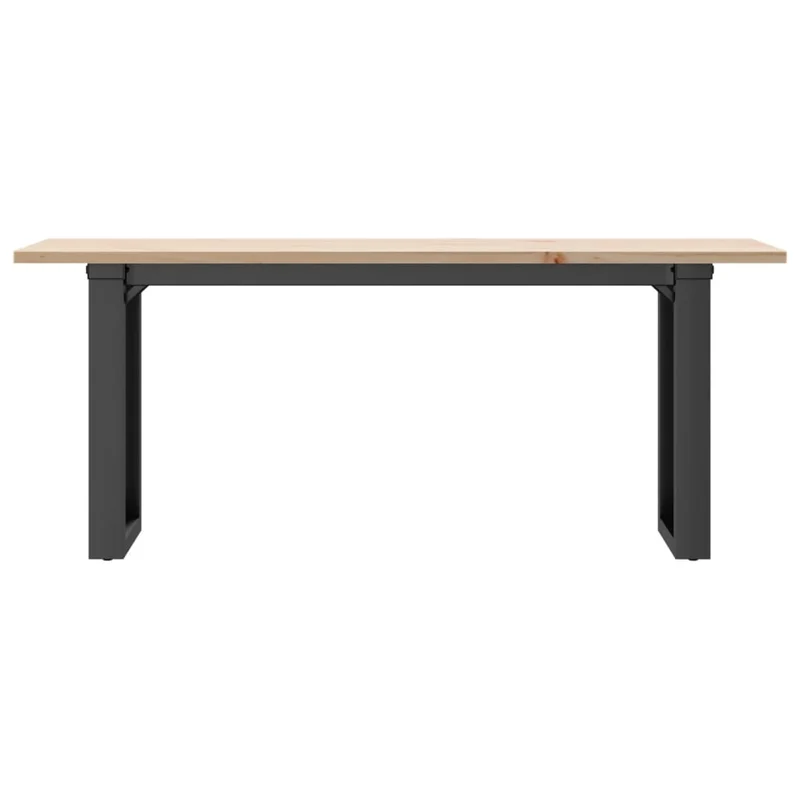 Table basse rectangulaire style industriel 110 x 40 x 45 cm bois de pin et acier DEC036235