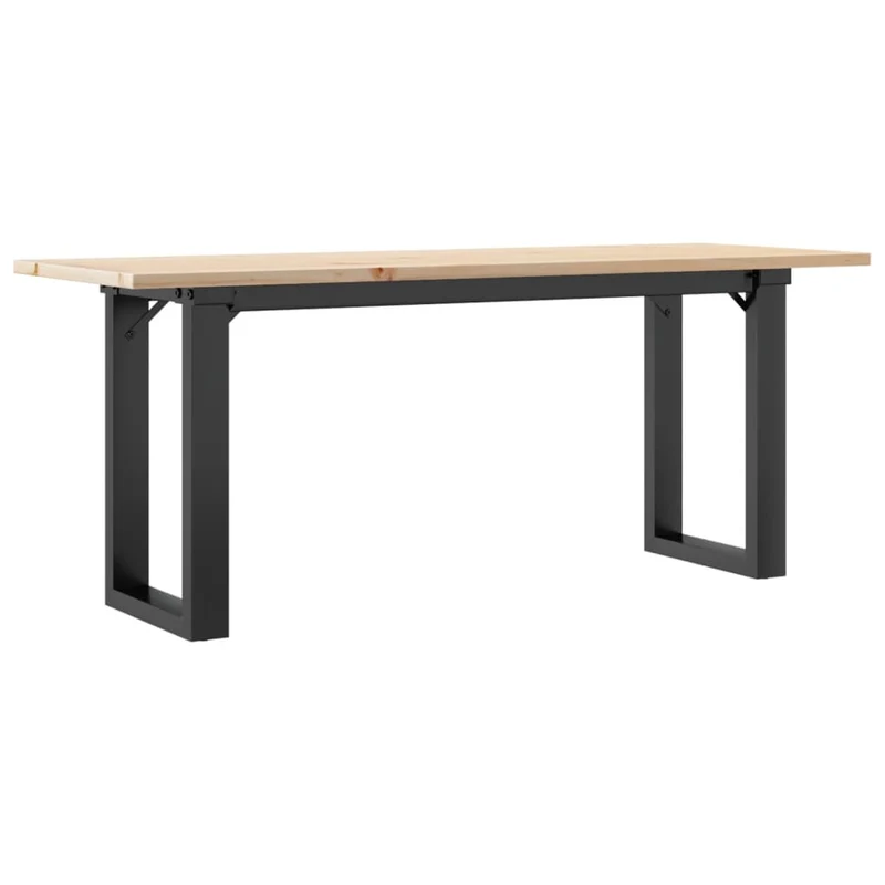 Table basse rectangulaire style industriel 110 x 40 x 45 cm bois de pin et acier DEC036235