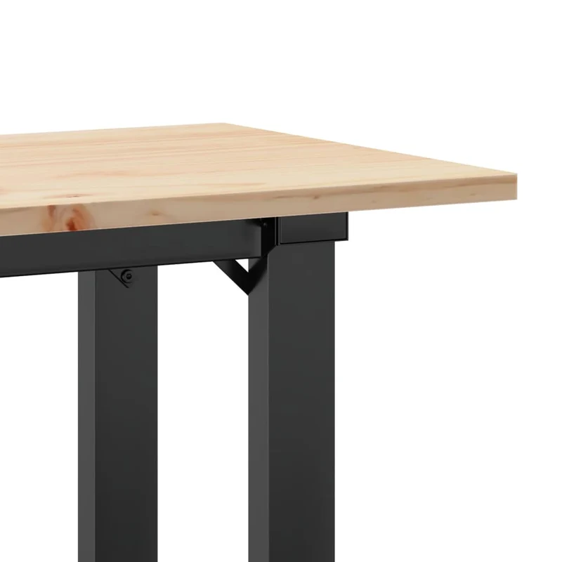 Table basse rectangulaire style industriel 110 x 40 x 45 cm bois de pin et acier DEC036235