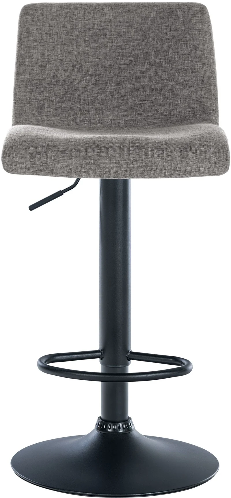 Lot de 2 tabourets de bar design simple avec repose-pieds en tissu gris clair pieds en métal noir 10_0004053