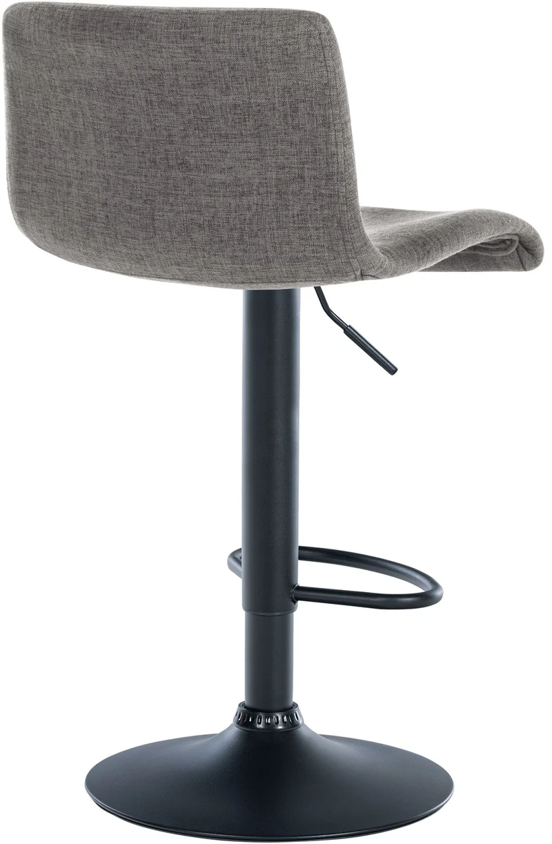 Lot de 2 tabourets de bar design simple avec repose-pieds en tissu gris clair pieds en métal noir 10_0004053