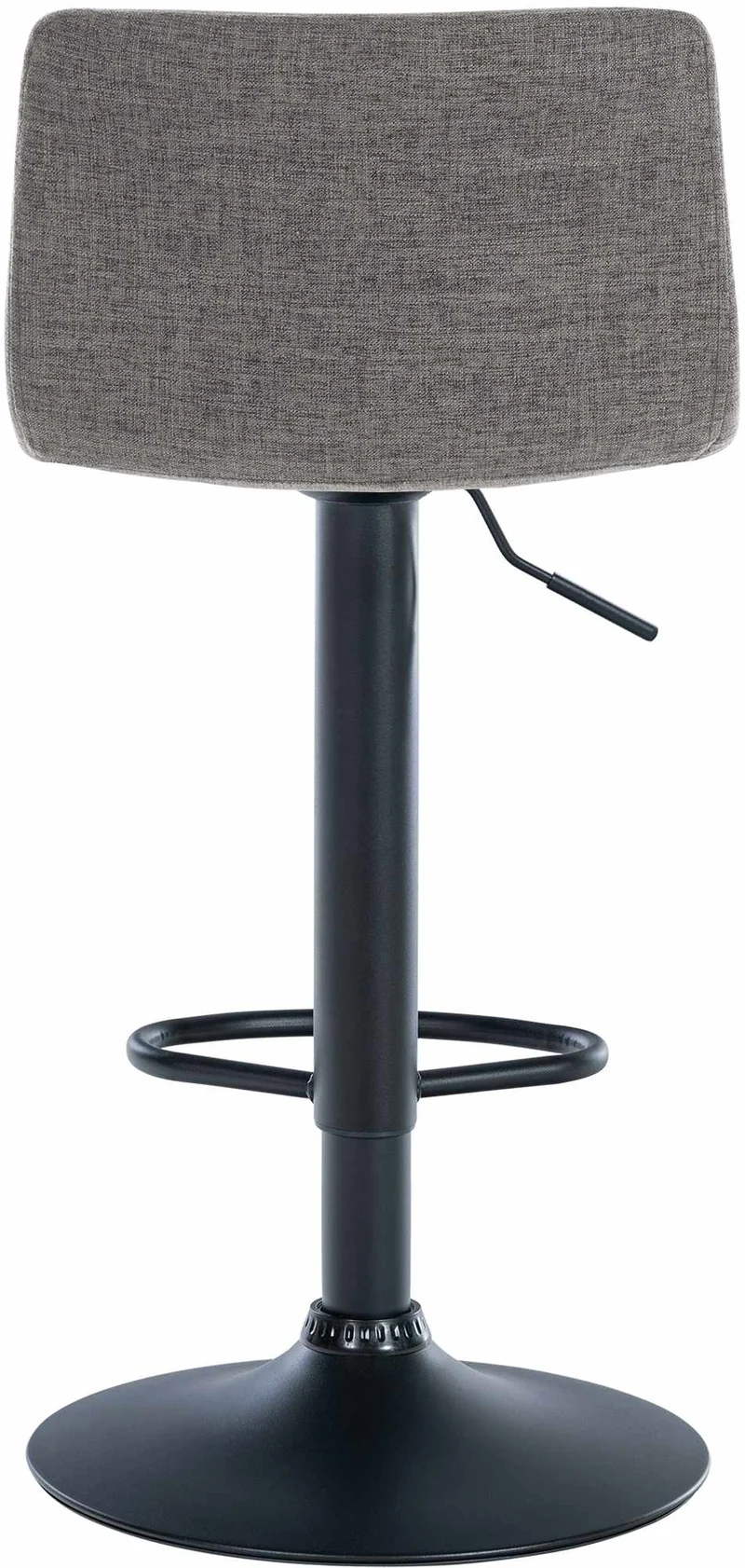 Lot de 2 tabourets de bar design simple avec repose-pieds en tissu gris clair pieds en métal noir 10_0004053