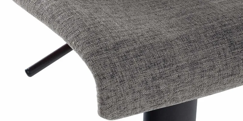Lot de 2 tabourets de bar design simple avec repose-pieds en tissu gris clair pieds en métal noir 10_0004053