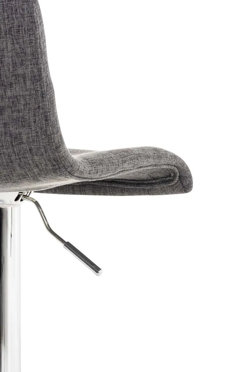 Tabouret de bar avec repose-pieds pivotant dossier incurvé en tissu gris et métal chromé 10_0004968