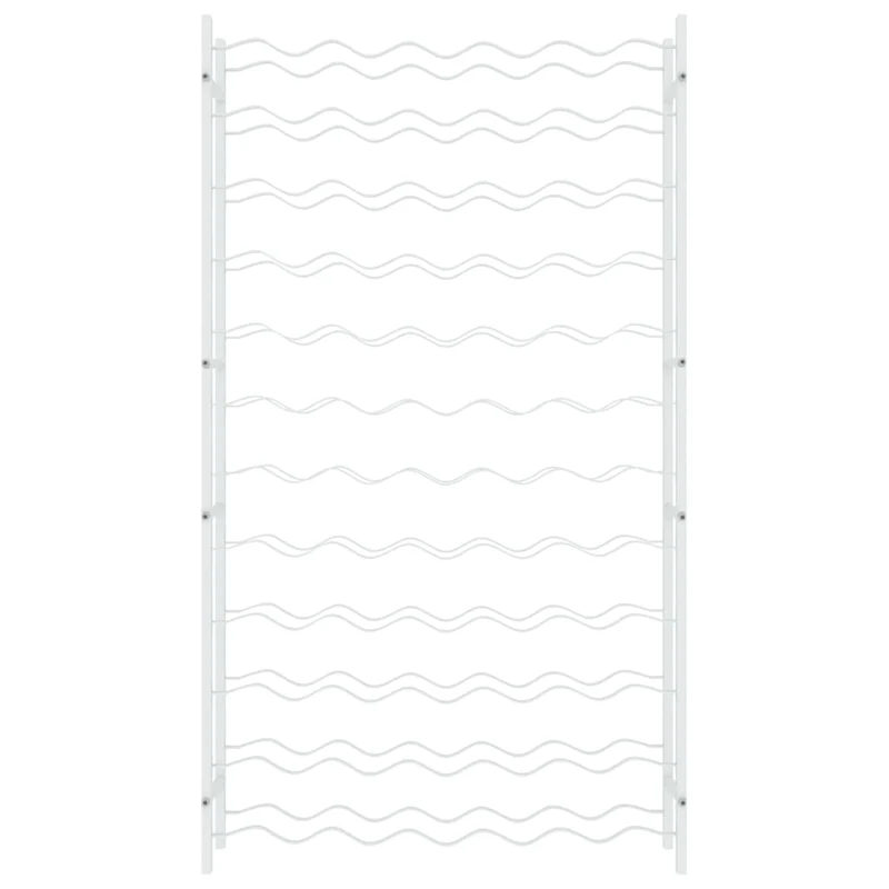 Casier range bouteilles étagère de rangement vin pour 72 bouteilles en métal blanc DEC024336