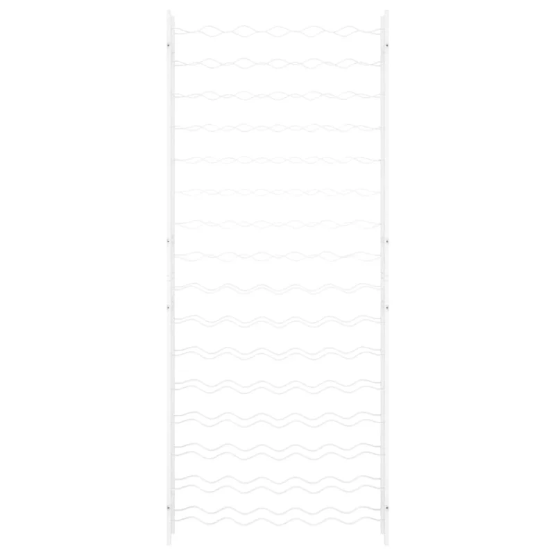 Casier range bouteilles étagère de rangement vin pour 96 bouteilles en métal blanc DEC024347