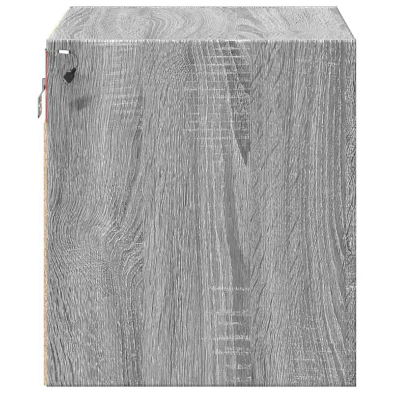 Lot de 2 tables de chevet murales avec lumières LED 50 x 31 x 35 cm en bois d'ingénierie gris DEC036175