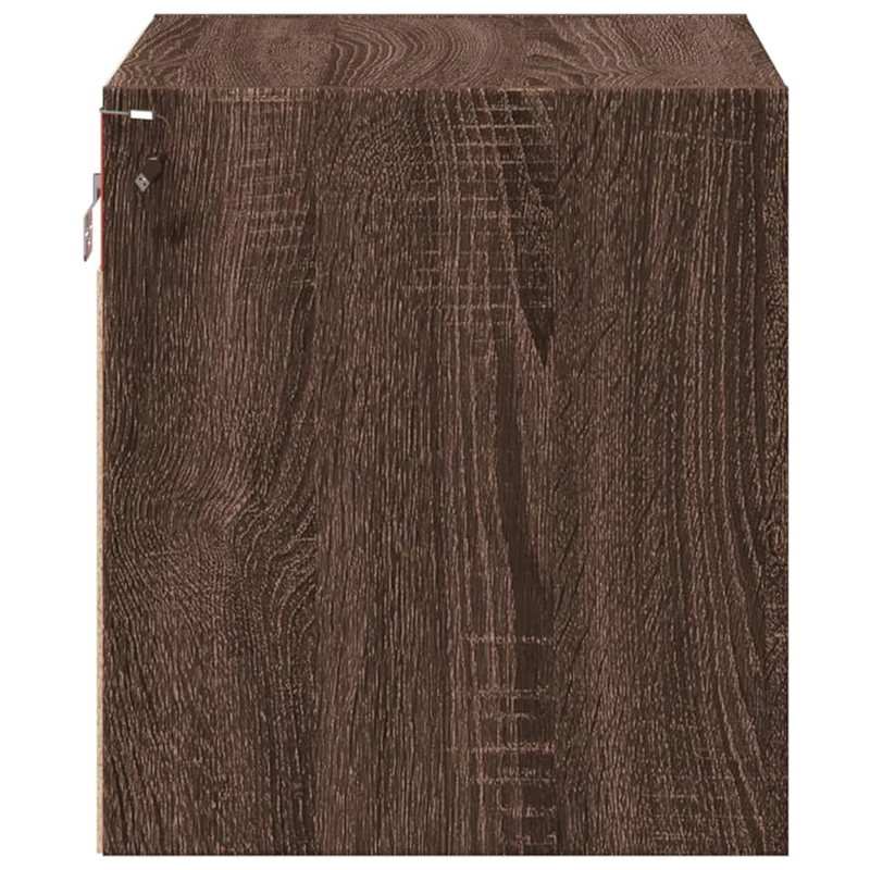 Lot de 2 tables de chevet murales avec lumières LED 50 x 31 x 35 cm en bois d'ingénierie marron DEC036136