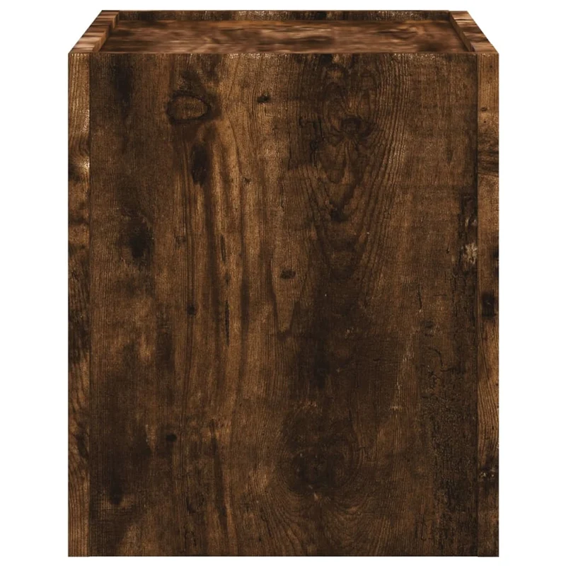 Lot de 2 tables de chevet murales avec deux tiroirs 45 x 30 x 35 cm bois d'ingénierie marron DEC036049