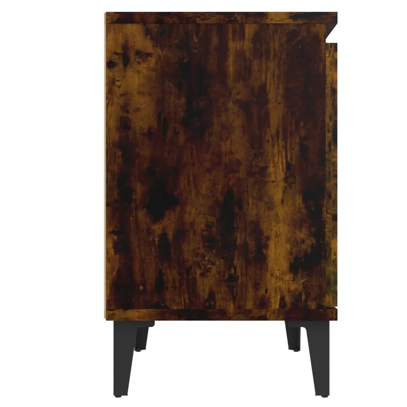 Lot de 2 tables de chevet avec compartiment avec porte 40 x 30 x 50 cm bois d'ingénierie marron et métal DEC035952