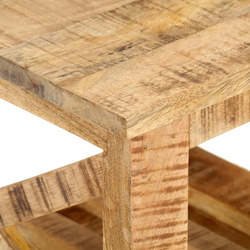 Table d'appoint sur roulettes style vintage 40 x 40 x 42 cm bois de manguier DEC032323